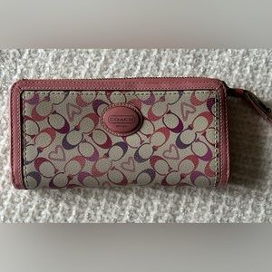 Coach wallet pink/white